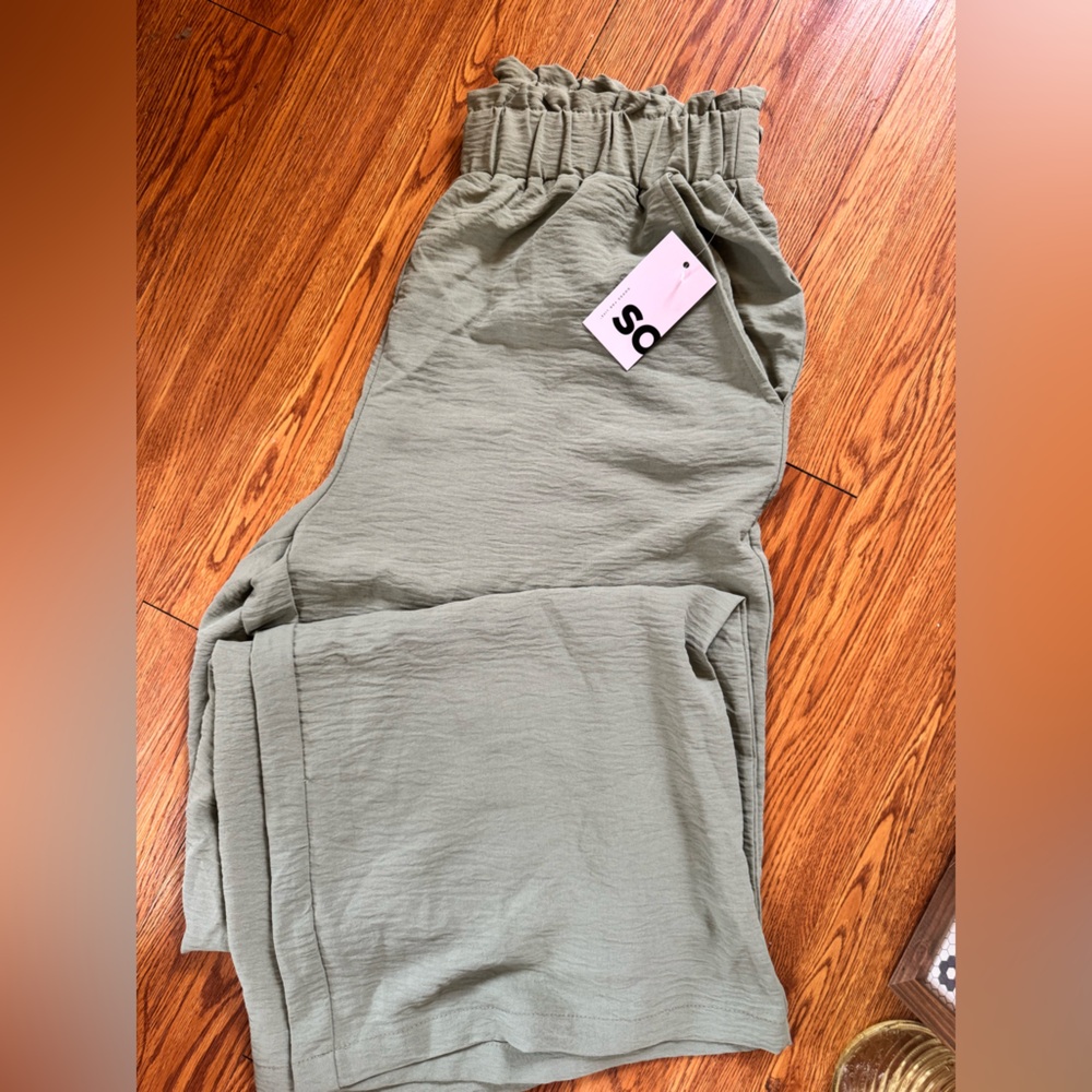 Olive Green Wide Leg Pants